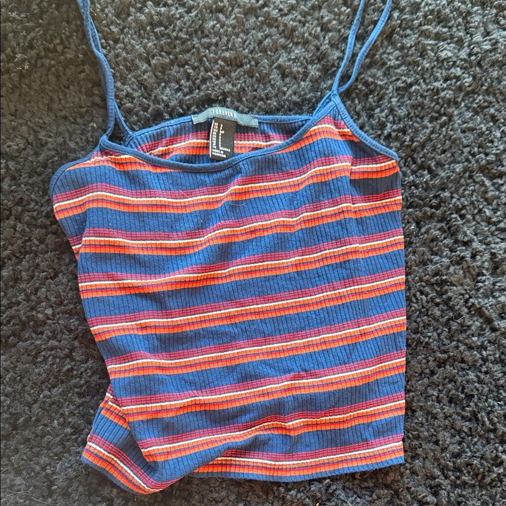 Forever 21 Multicolor Striped Tank Top